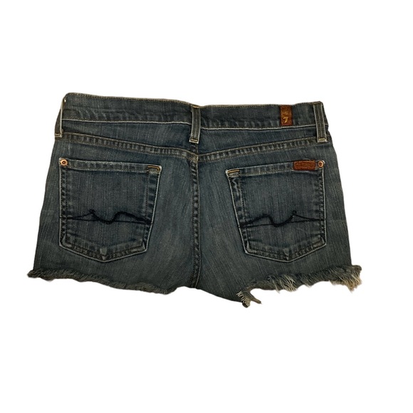 7 For All Mankind Sz:29 Blue Jean Cut Off Shorts - Picture 3 of 5